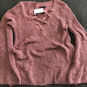American Eagle Lace Up Sweater
